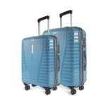 Aristocrat Medium Polypropylene(Pp) Air Pro Set Of 2 Hard Carry-On Luggage(66+76Cm)|&Large Check-In Lightweight Luggage With Strong 4 Spinner Wheels,Secured Zip & Combination Lock|Cross Teal|Unisex