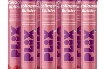 Plix – The Plant Fix Collagen Builder Bubbly Effervescent – 15 Tablets (Pack Of 8, Watermelon) For Hydrated Skin & Anti-Aging | Amino Acid Blend For Collagen Production | Vitamin C & E | 100% Vegan