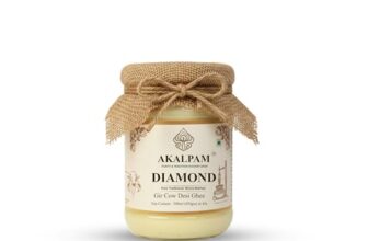 Akalpam Ghee Pure A2 Gir Cow Ghee (500Ml) | Traditional Bilona Method | Grass-Fed Desi Cow Ghee | Healthy & Natural | Glass Bottle (450 Gram)