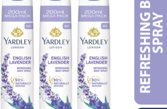 Yardley London English Lavender Refreshing Body Spray 200Ml Deodorant Spray  –  For Women(600 Ml, Pack Of 3)