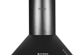 Faber Hood Class Pro Pb Bk Ltw 60 Pyramid Shape 60Cm|3 Layer Baffle Filter|Powerful Suction |Low Noise Wall Mounted Black 1000 Cmh Chimney