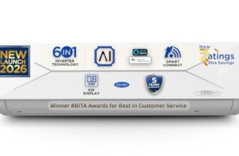 Carrier 1.5 Ton 3 Star,New Star Rated, Wi-Fi Smart Flexicool Inverter Split Ac (Copper, Convertible 6-In-1 With Wi-Fi With Geo-Fencing, Smart Energy Display, Ester Edge Gxi Wifi-Cai18Ee3R36W0, White)