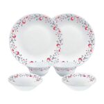 Larah By Borosil Pentas Opalware Dinner Set, 6 -Piece, White