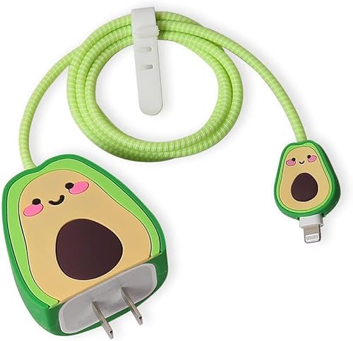 Inefable Charger Case Cover Protector With 3D Cute Pattern For Iphone Charger Only 18W & 20W, Data Charging Cable Wire Saver Protective Cable Cover Full Protection – Set Of 1 (Buscuit Bear)