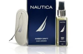Nautica Luxury Car Fragrance Spray With Hanging Tag Card | Amber Drift | 50Ml Premium Car Air Freshener | 300+ Sprays | Long Lasting Car Freshener | Car Odour Remover