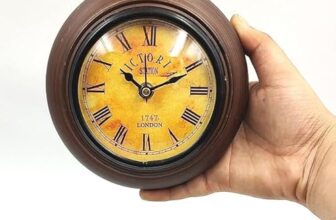 Antique Look Wooden Wall Clock Small Hanging Wall Clock For Kitchen & Dining Room Home Office Decoration (6 Inches Antique)