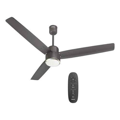 Havells 1200Mm Ambrose Bldc Motor Ceiling Fan | Remote Controlled, High Air Delivery Fan | 5 Star Rated, Upto 60% Energy Saving, 2 Year Warranty | (Pack Of 1, Gold Mist Wood)
