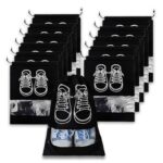 Btfash Shoe Bag For Travel & Storage|Water-Resistant Shoe Organizer For Men & Women|Foldable Shoe Cover For Luggage & Closet |Travel Accessories For Footwear Protection (Black, Pack Of – 12)