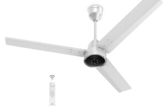 Goldmedal Oryzo Bldc 1200Mm Bee Certified 5 Star Rated Ceiling Fan For Home And Office | Remote Control | Anti Dust | Smooth & Silent Operation (Angel White)