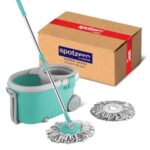 Spotzero By Milton Elegant Spin Mop With Big Wheels (Aqua Green, Two Refills), Plastic…