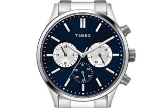 Timex Analog Watch For Man With Blue Round Dial & Silver Stainless Steel Bracelet Band Water Resistant Men’S Wrist Watches – Tweg19603