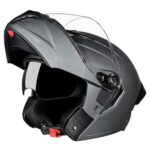 Studds Trooper Isi And Dot Certified Matt Finish Flip-Up Full Face Helmet For Men And Women With Inner Sun Visor (Matt Gun Grey M)