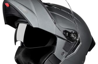 Studds Trooper Isi And Dot Certified Matt Finish Flip-Up Full Face Helmet For Men And Women With Inner Sun Visor (Matt Gun Grey M)