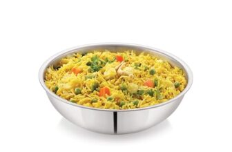 Anjali Tattva Triply Stainless Steel Tasara-3300Ml, Aluminium Core, Induction Base, Fast & Even Heating, Perfect For Searing, Frying And Everyday Cooking(Tvtts26)