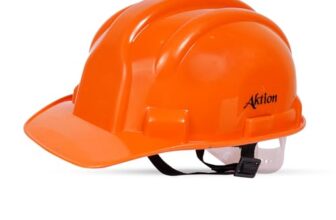 Aktion Ak H01_Wht Safety Helmets Nape Type, Color: Orange, Pack Of 10, Is 2925:1984