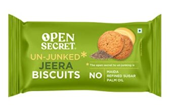 Open Secret Jeera Biscuit Cookies | Protein & Fiber Packed | Healthy Snacks | No Added Maida No Refined Sugar No Palm Oil | Unjunked Biscuit | 40G – Pack Of 6