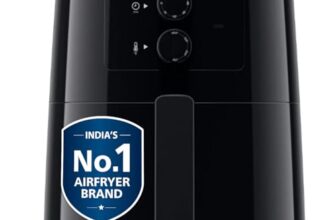 Philips Air Fryer For Home, 4.1 Liter, With Rapidair Technology (Black), With Additional 1 Yr Warranty By Philips, Uses Up To 90% Less Fat (Hd9200/90)