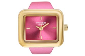 Sonata Poze 7 Analog Pink Dial Gold Sheet Metal Ring Strap Watch For Women – Sp80143Km02W