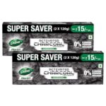 Dabur Herb’L Activated Charcoal Toothpaste – 480G (120G X 4) | Black Gel Toothpaste | Whitening | Fluoride Free | Fights Plaque & Extrinsic Stains | With Power Of Mint | Refreshing Mouth Experience