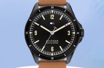 Tommy Hilfiger Ncth1791906 Tommy Hilfiger Black Dial Brown Leather Strap Analog Watch  – For Men