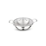Signoraware Artista Tri Ply Stainless Steel Shallow Kadhai 22Cm With Glass Lid | Induction & Gas Compatible | Durable | Ideal For Stir Frying & Sauteing | Best For Curry & Gravies (2.1 Ltr | Steel)