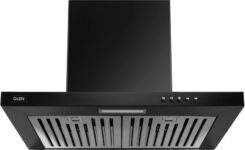 Glen Sail Bl 60Cm Baffle Filter| T-Shaped| Low Noise Wall Mounted Black 1000 Cmh Chimney
