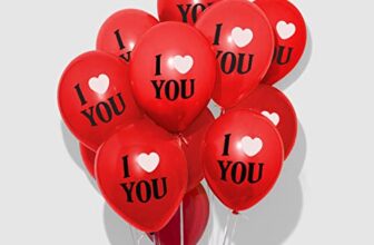 Itaf Set Of 50 Pcs Red Printed I Love You Pastel Balloon For Birthday/Valentine Day/Proposal/Engagement/Anniversary Party Theme Decoration Kit
