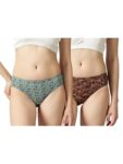 Lux Amore Brasso Panty For Women – Pack Of 2 | Leak-Resistant Period Panty | Stylish Dark Prints | Breathable & Durable Brasso Fabric | Confidence Wear (Color & Print May Vary) I/E – 100Cm