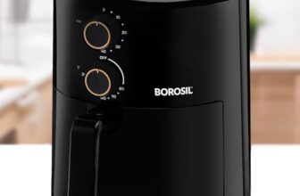 Borosil Best 3.5 L Air Fryer | 4 In 1 Function With Quickfry Technology, Auto Off Function | Air Fryer For Bake, Grill, Roast, Reheat Etc. | 90% Less Oil | 2 Year Warranty | Black