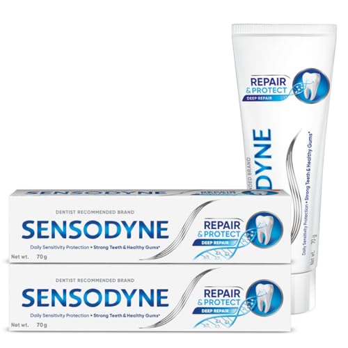 Sensodyne Toothpaste Repair And Protect | Tooth Paste For Daily Sensitivity Protection, Long-Lasting Relief | Combo Pack – 140Gm (70Gm X 2) | Fresh Taste | Dentist Recommended