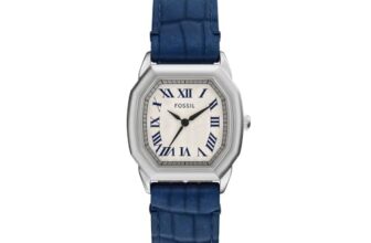 Fossil Harlow Blue Quartz Leather Watch Es5425