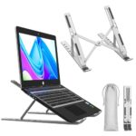 Tygot 6 Angles Adjustable Aluminum Ergonomic Foldable Portable Tabletop Laptop/Desktop Riser Stand Holder Compatible For Macbook, Hp, Dell, Lenovo & All Other Notebook (Grey)