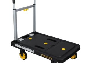 Stanley Sxwt-Pc517-Sp Flat-Folding Aluminium Platform Truck, 120Kg Load Capacity, Soft Grip Handle, Platform With Basket Pin Slots, Open Dimn: 68X41X92 Cm, Folded Dimn: 68X41X80 Cm