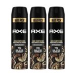 Axe Dark Temptation Long Lasting Deodorant Bodyspray For Men 215 Ml & Axe Dark Temptation Long Lasting Deodorant Bodyspray For Men 215 Ml Each (Pack Of 3)