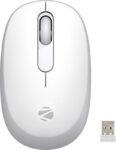 Zebronics Groot Ambidextrous Optical Mouse 1600Dpi, Silent Ergonomic With 2 Years Warranty With Bluetooth(2.4Ghz Wireless, White + Grey)