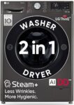 Lg 12 Kg (Wash) / 7 Kg (Dry), Ai Direct Drive Technology, Steam+ & Wi-Fi Front Load Fully Automatic Washer Dryer (Fhd1207Stb, Intelligent & Convenient Fabric Care & Turbowash 360, Platinum Black)