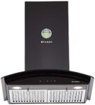 Faber 60 Cm 1095 M³/Hr Curved Glass Kitchen Chimney (Hood Feel 3D T2S2 Bk Tc Ltw 60, Baffle Filter, Touch Control, Black), Free 1 Year Extended Warranty