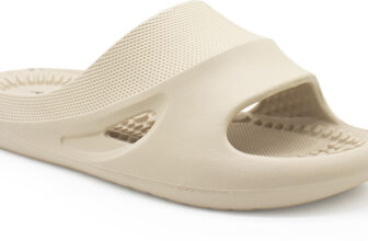 Action Men Cool-1004 Trendy Comfortable Lightweight Breathable Casual Slip-On Slides(Beige , 7)