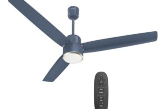 Havells Fab Bldc Underlight 1200 Mm Ceiling Fan| 5 Star| Upto 65% Saving| Air Delivery: 235 Cmm|Low Wattage: 30W| Low Noise|4 Speed Mode| 380 Rpm| 2 Years Manufacturer Warranty (Denim Blue)