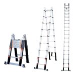 Bathla 18.5 Ft A-Type Foldable Aluminium Telescopic Ladder With 18 Steps | Portable & Compact | 2-Year Warranty | Multi-Purpose Ladder For Home, Industrial & Outdoor Use