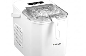 Rockwell Im12Wp Countertop Ice Maker Machine|9 Bullet Ice Cubes In 8-10 Minutes| 1 Year Warranty| Portable Ice Maker Machine With Self-Cleaning For Home/Kitchen/Office/Party – White