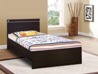 Delite Kom | 1 Year Warranty | Single Bed, Jazz Engineered Wood Bed Without Storage, Wooden Bed (77X37 Inches) | Installation Included | Color – Flowery Wenge | Good For Bedroom