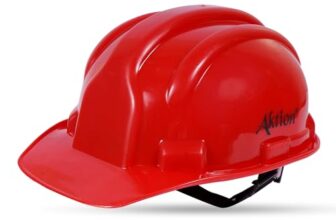 Aktion Ak H02_Wht Safety Helmets Rachet Type, Color: Red, Pack Of 5, Is 2925:1984