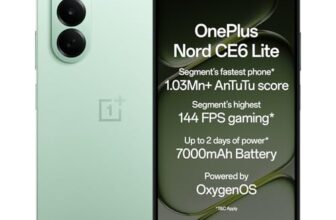 Oneplus Nord Ce6 Lite | 8Gb+256Gb | Vivid Mint | Segment’S Fastest Dimensity 7400 Apex Processor | 7000Mah Battery | Segment’S Highest 144Hz Refresh Rate | 50Mp Main Camera, 4K Video Recording