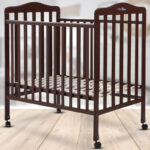 Little Olive Star Wooden Baby Cot For New Born – Brown Cot(Brown)