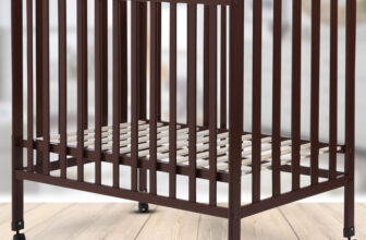 Little Olive Star Wooden Baby Cot For New Born – Brown Cot(Brown)