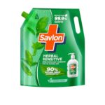 Itc Savlon Herbal Sensitive Germ Protection Liquid Handwash Refill Pack 1.3L | 99.9% Germ Protection | 90% Natural Origin Ingredients | Family Size Refill Hand Wash | Value Pack