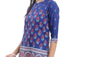 Vishudh Women Regular Fit Round Neck Vntn000524 Blue S
