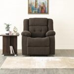 Home Centre | Helios Zurich | Fabric | Solid Wood | 1 Seater Recliners | Brown | 2 Year Warranty