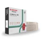 Anchor By Panasonic 1 Mm Copapro Fr Electrical Wire, 90 Meter Fire Resistant Single Core Pvc Insulated Pure Copper Wire, Anti Rodent Anti Termite Flexible Wire For Connections (White, 96138Wh)